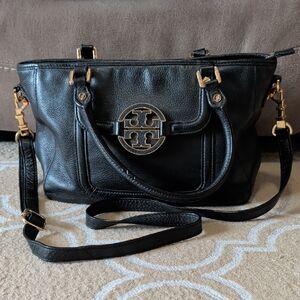 Tory Burch Mini Amanda Crossbody Black/Gold GUC